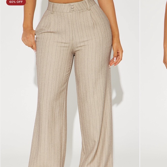 Beige Pinstripe office set - Picture 2 of 9